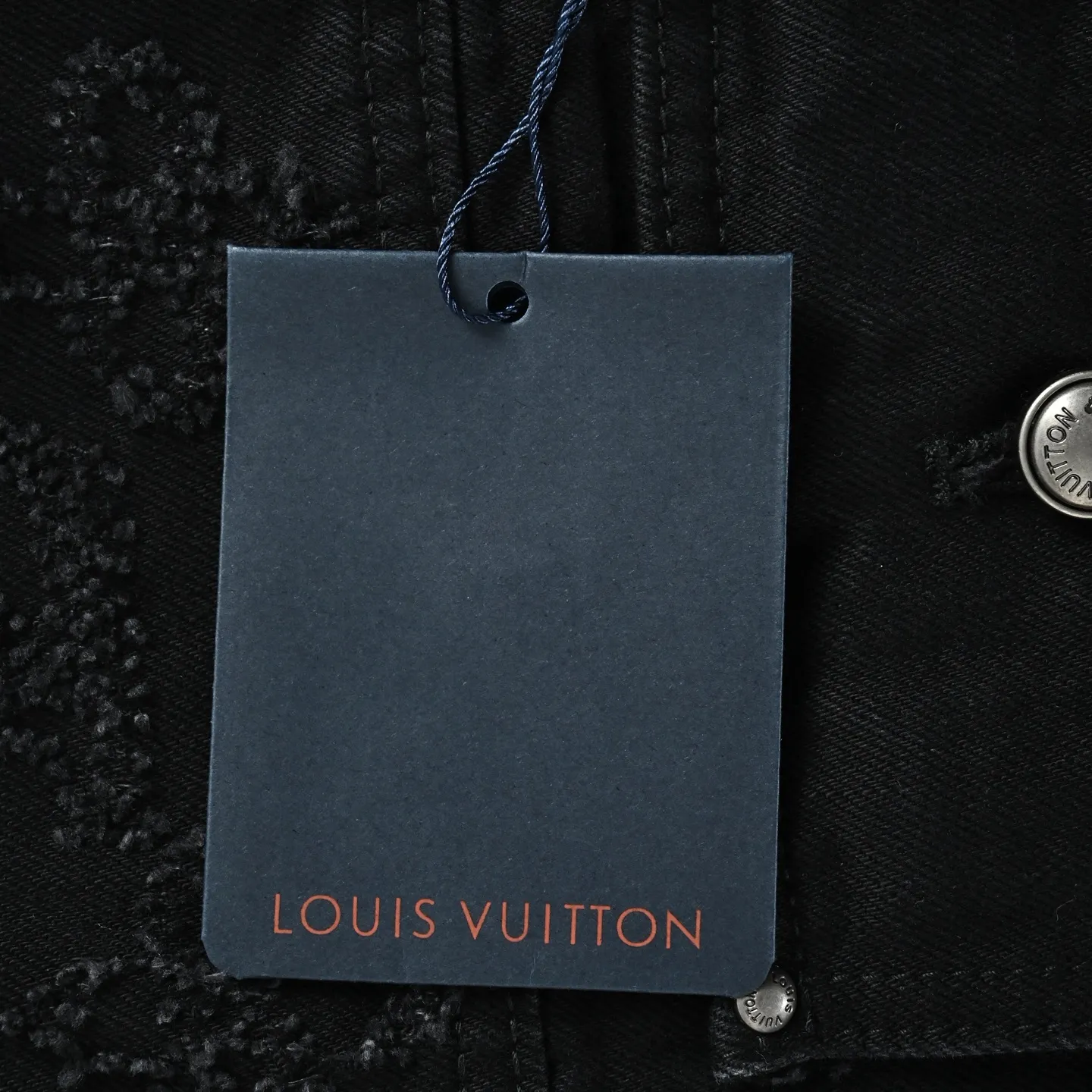 Louis Vuitton 26ss embroidered ripped logo denim jacket